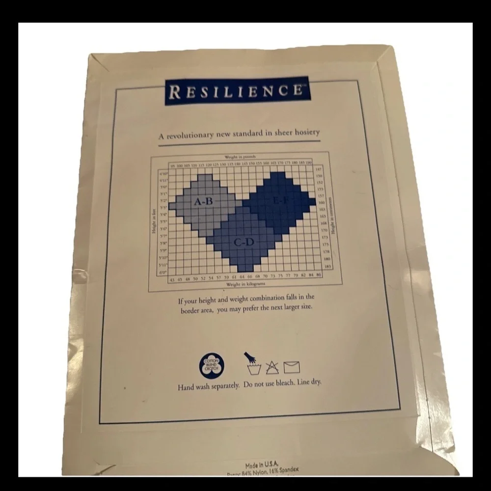 Hanes Resilience Size EF Control Top Pantyhose Pearl Strong & Sheer Slightly Imp